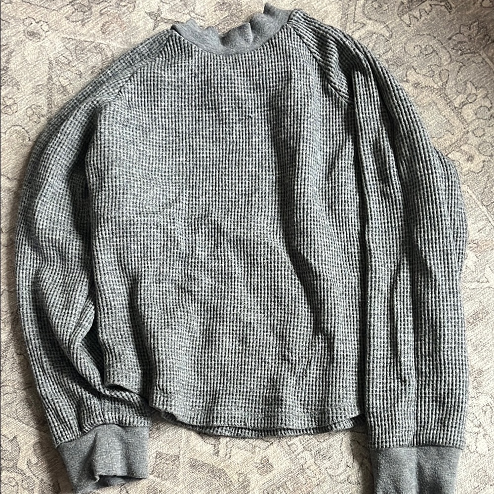 Madewell Gray Waffle Knit Sweater